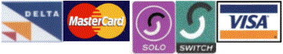 We accept the following cards: Delta, Maestro, Solo, Switch and Visa